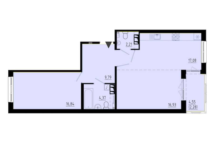Однокомнатная квартира в : площадь 67.7 м2 , этаж: 3 – купить в Санкт-Петербурге
